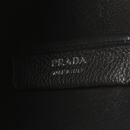 Prada Vitello Daino Soft Medium Dynamique Tote Black 6 of 9