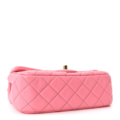 Chanel Lambskin Quilted Mini Rectangular Pearl Crush Flap Pink 4 of 10
