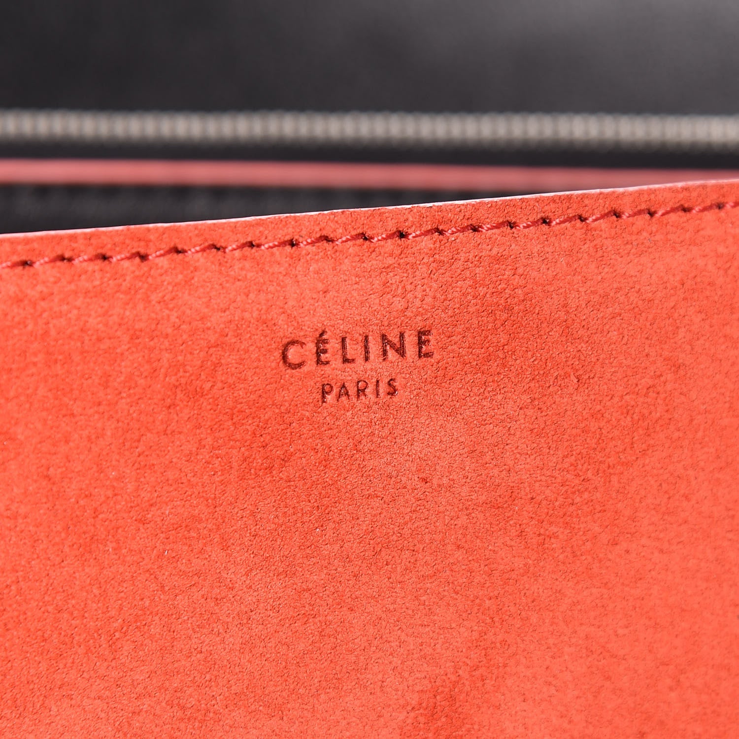 Celine Calfskin Suede Tri-Color Diamond Clutch Red 6 of 16