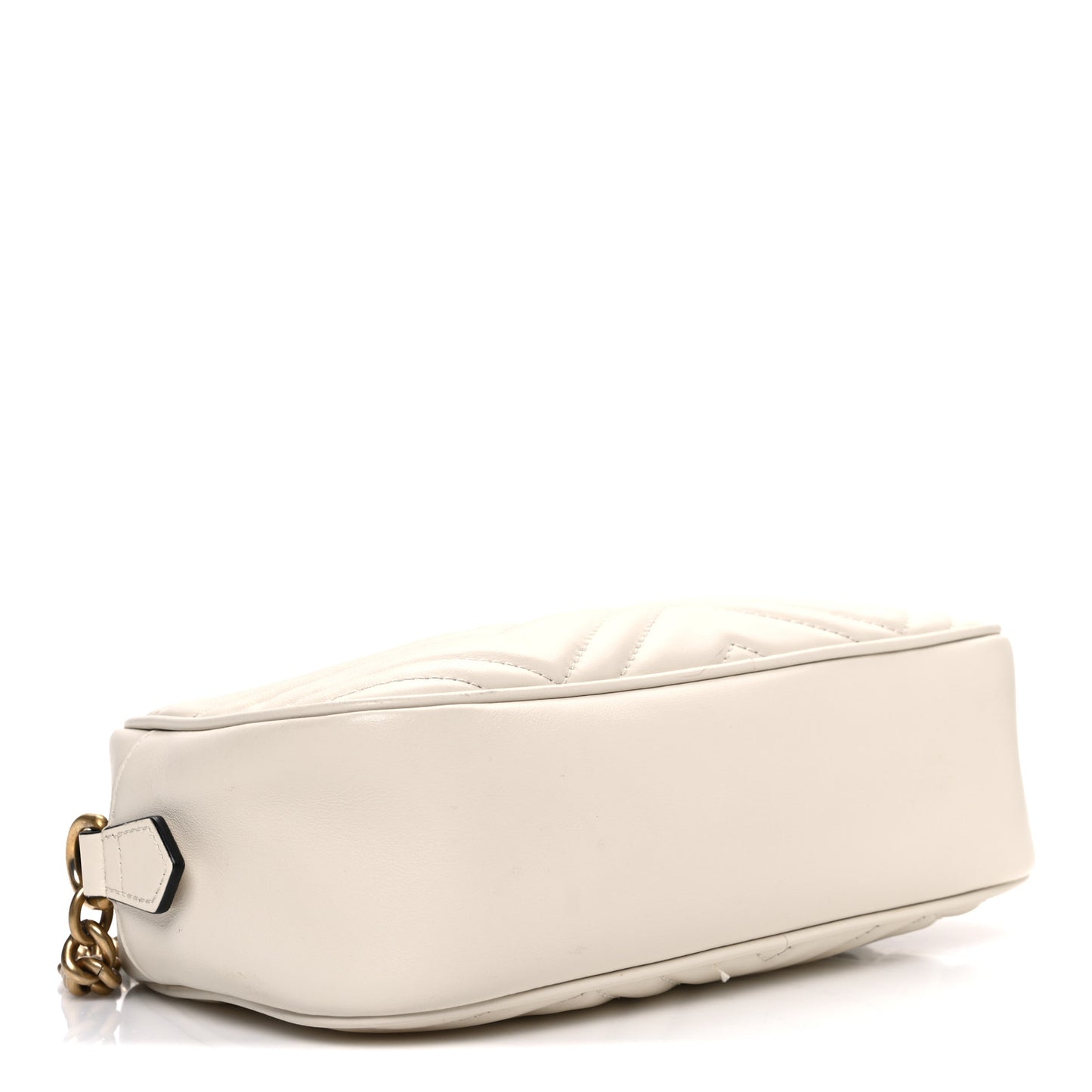 Calfskin Matelasse Small GG Marmont Chain Shoulder Bag White