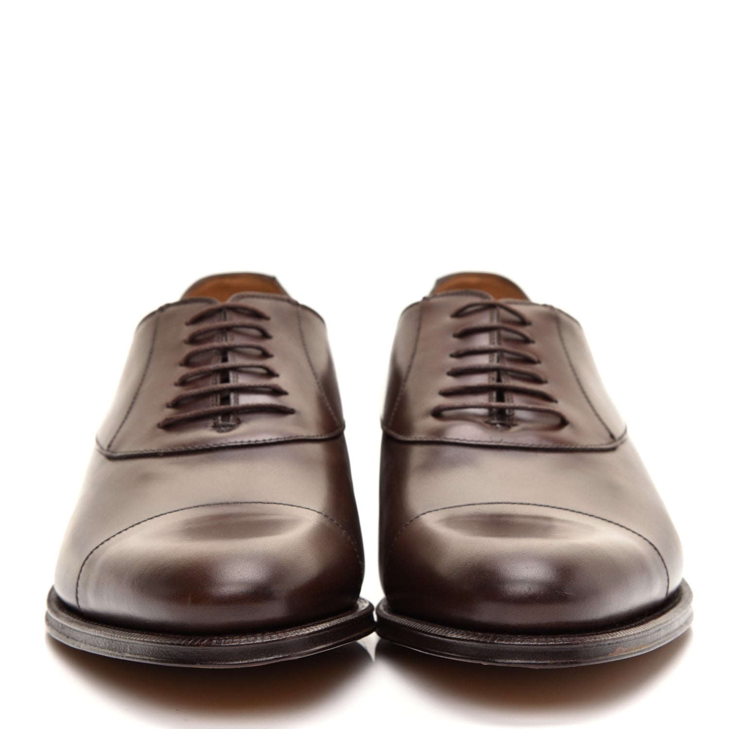 Gucci Calfskin Mens Captoe Oxford Loafers 8.5 Cocoa 2 of 9
