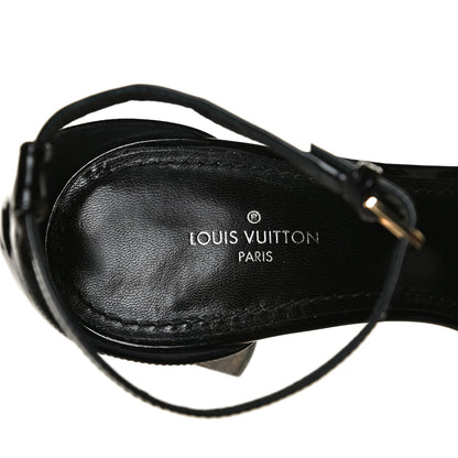 Louis Vuitton Patent Monogram Silhouette Sandals 36 Black 8 of 13