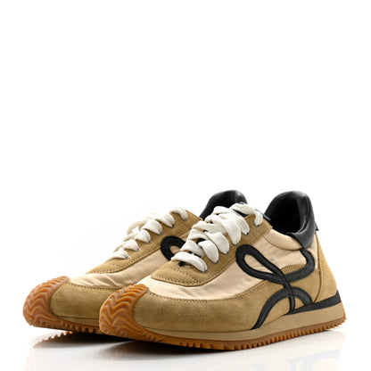 Loewe Nylon Suede Flow Runner Sneakers 38 Gold Black 3 of 10