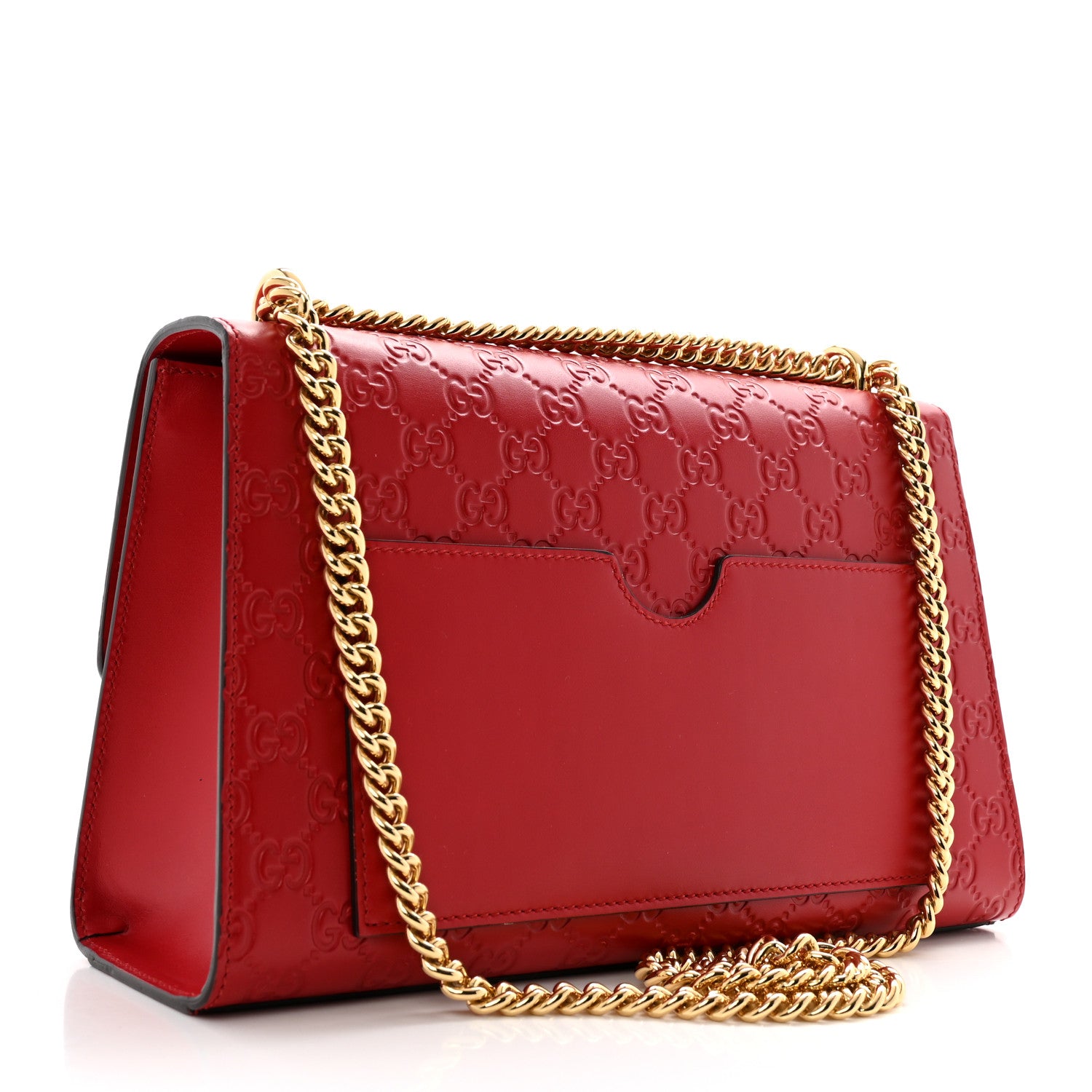 Gucci Guccissima Medium Padlock Shoulder Bag Hibiscus Red 3 of 12