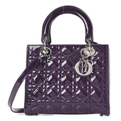 Christian Dior Patent Cannage Medium Lady Dior Purple 1 of 17