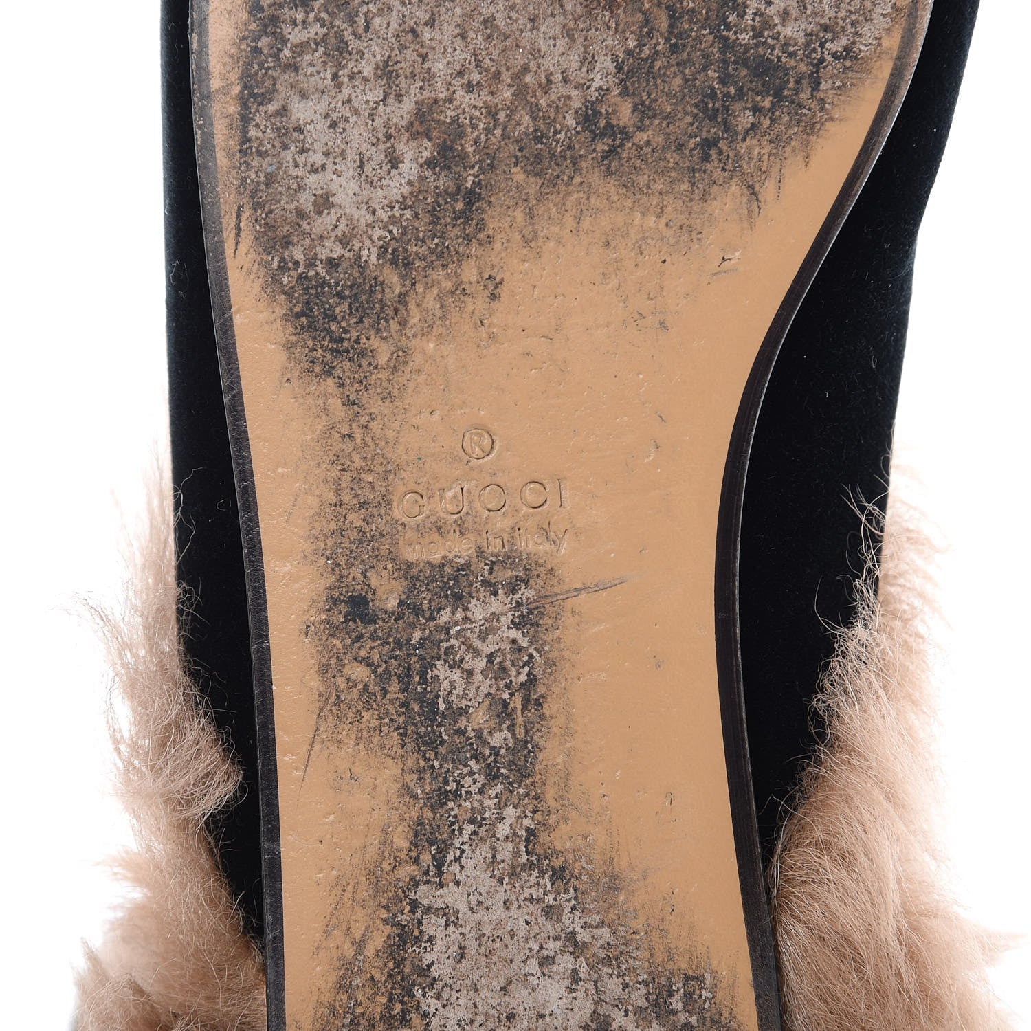 Gucci Velvet Fur Womens Princetown Slippers 41 Black 6 of 9
