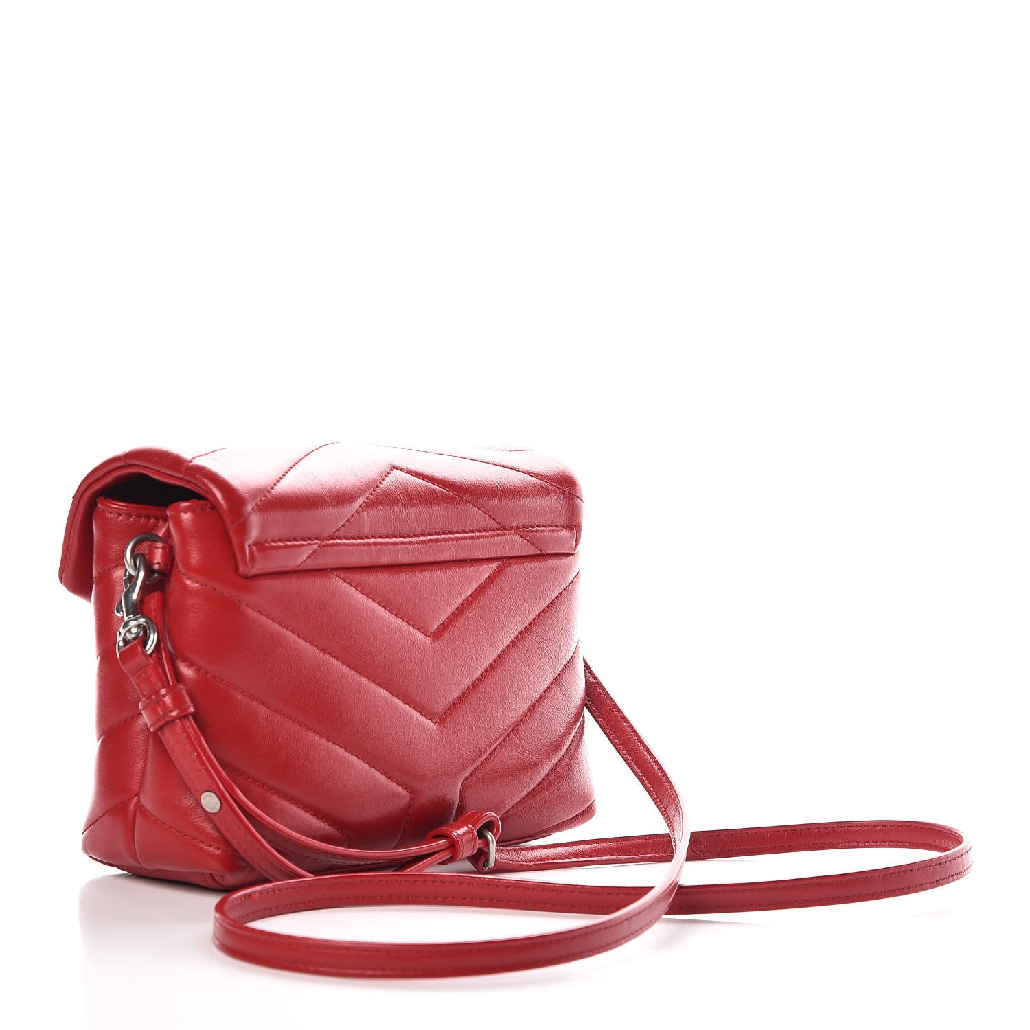 Saint Laurent Calfskin Y Quilted Monogram Toy Loulou Crossbody Bag Red 3 of 9