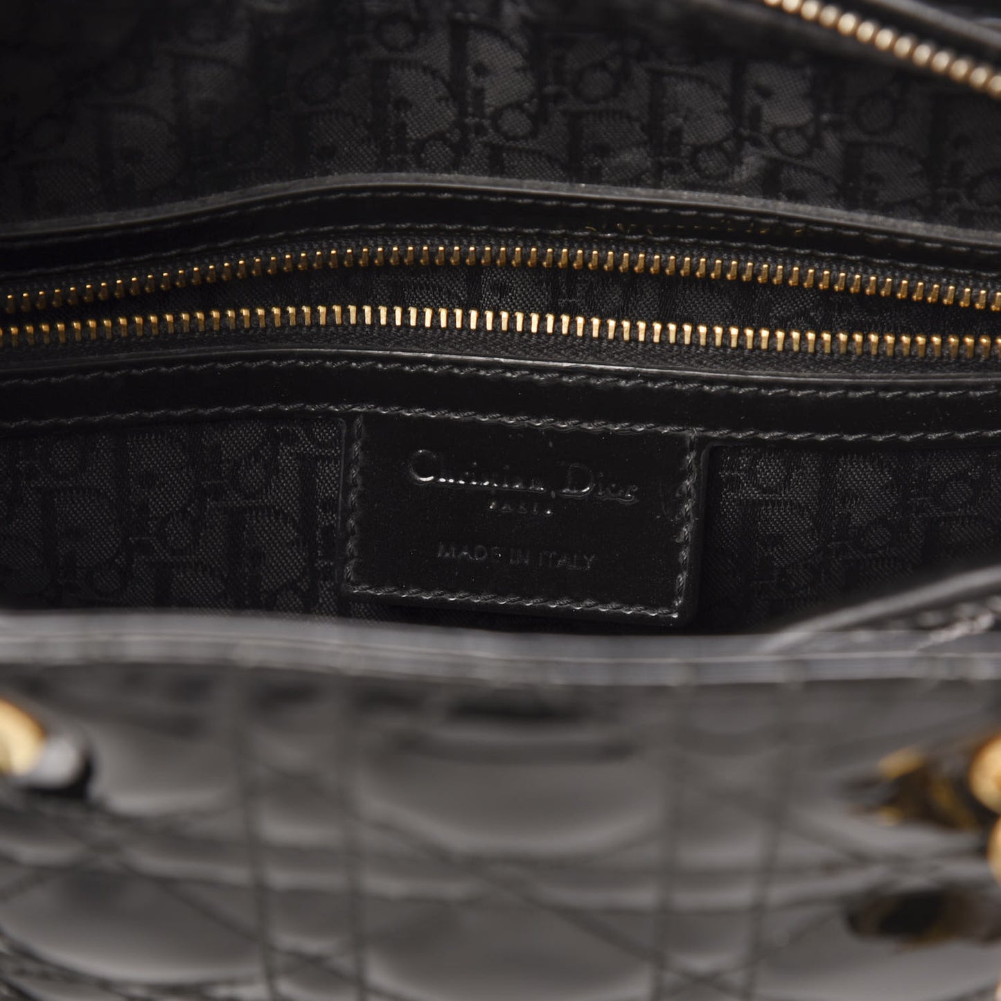 Patent Cannage Large Lady Dior Black