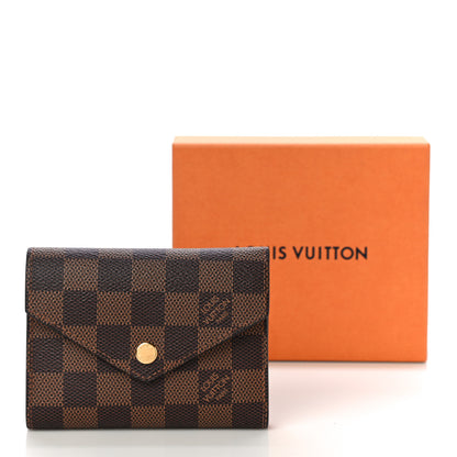 Louis Vuitton Damier Ebene Victorine Wallet Rose Ballerine 10 of 10
