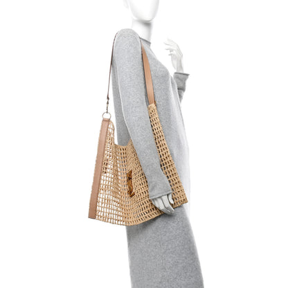 Saint Laurent Raffia Calfskin Oxalis Shoulder Bag Naturale 2 of 10