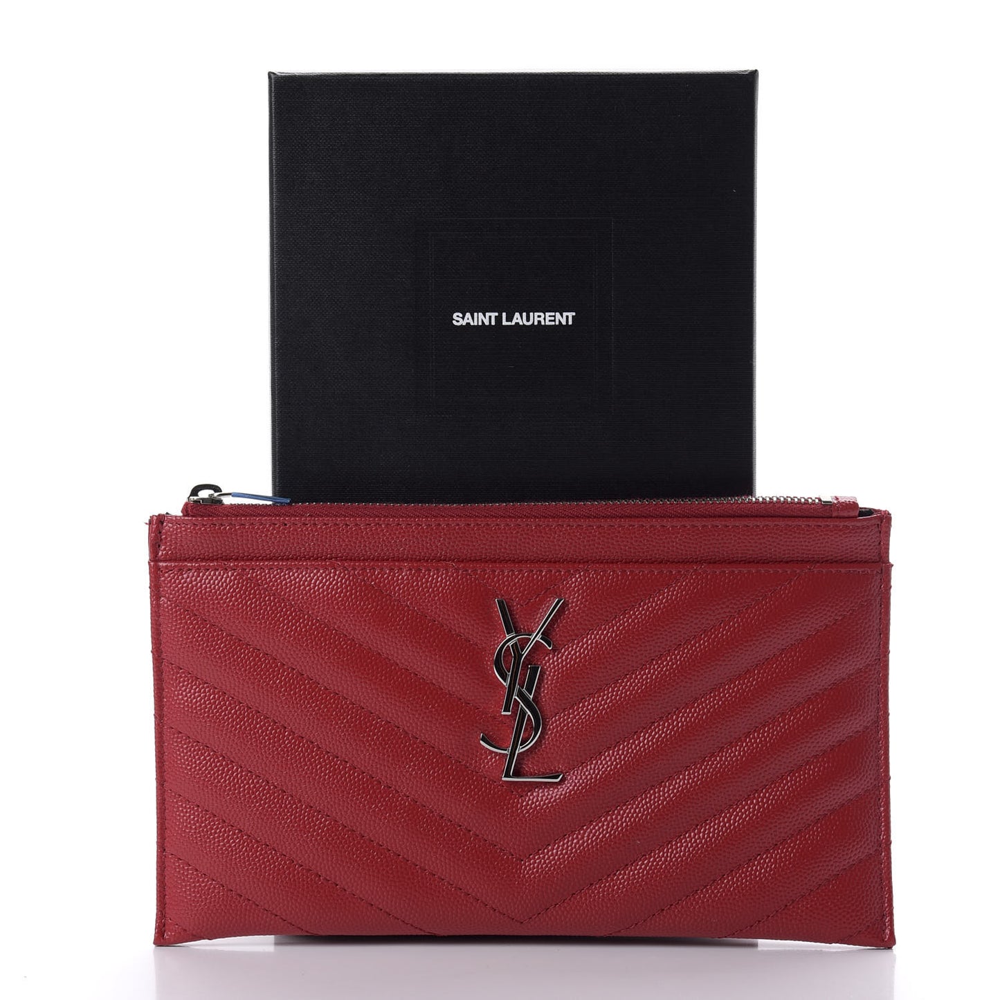 Grain De Poudre Chevron Monogram Bill Pouch Rouge Eros