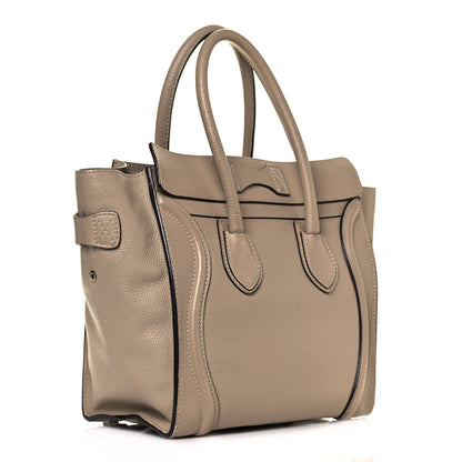 Celine Pebbled Calfskin Micro Luggage Dune 3 of 19