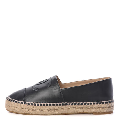 Chanel Lambskin CC Espadrilles 39 Black 1 of 12