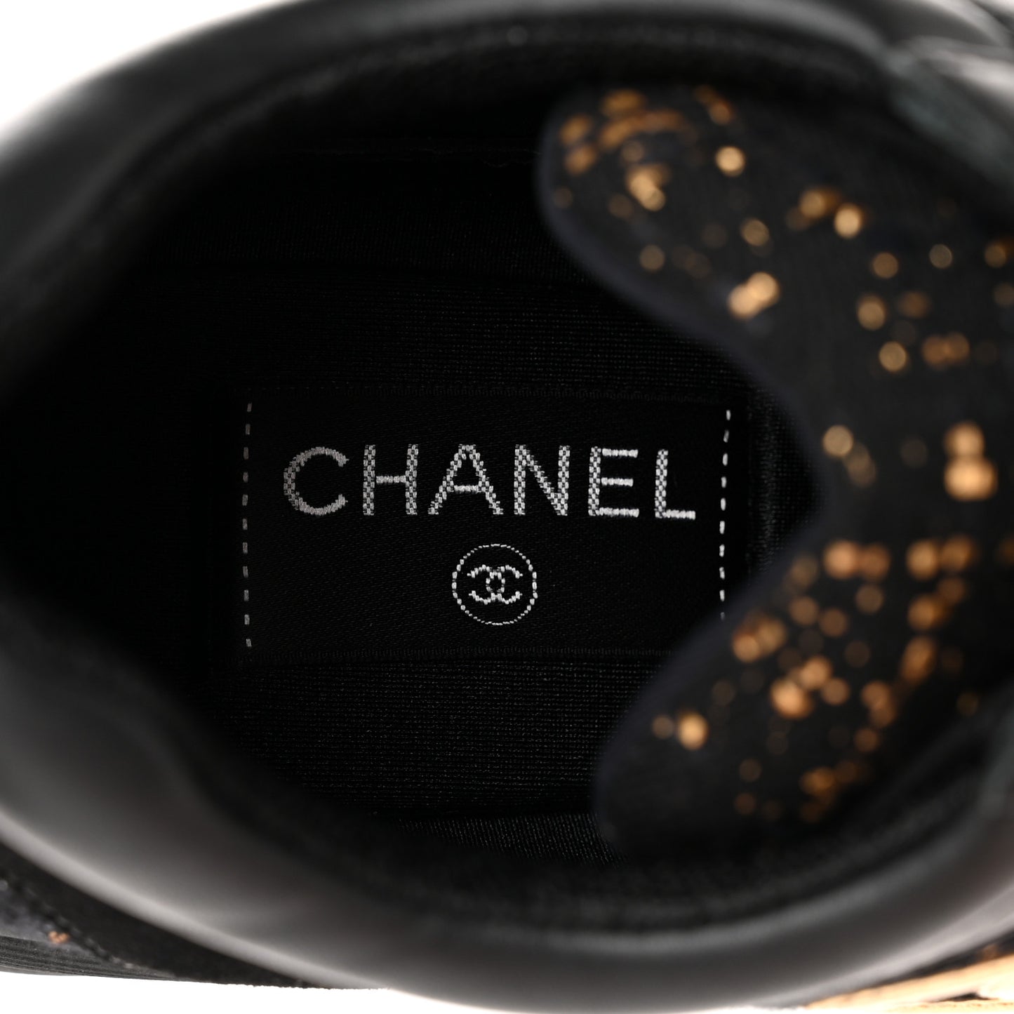 Velour Tweed CC Sneakers 40 Black Gold
