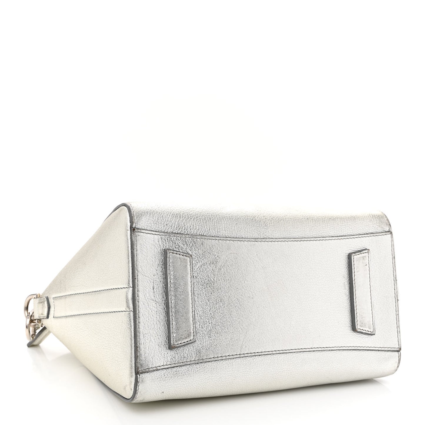 Metallic Sugar Goatskin Small Antigona Silver