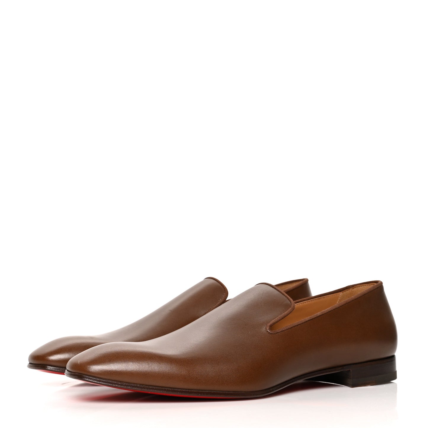 Calfskin Mens Dandelion Flat Loafers 45.5 Havane