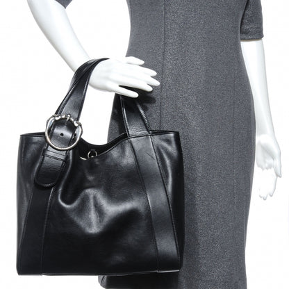 Gucci Leather Medium Ribot Horse Heads Tote Black 2 of 8
