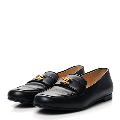 Chanel Calfskin CC Mocassin Loafers 40 Black 3 of 11