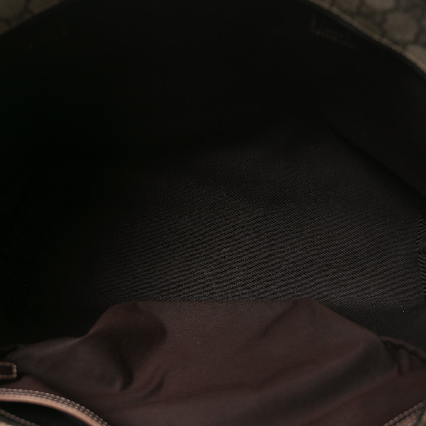GG Supreme Monogram Medium Zippered Shopping Tote  Dark Brown