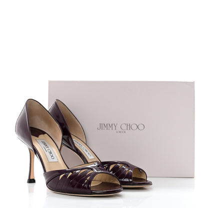 Jimmy Choo Patent Trinity Heels 38.5 Purple 8 of 8