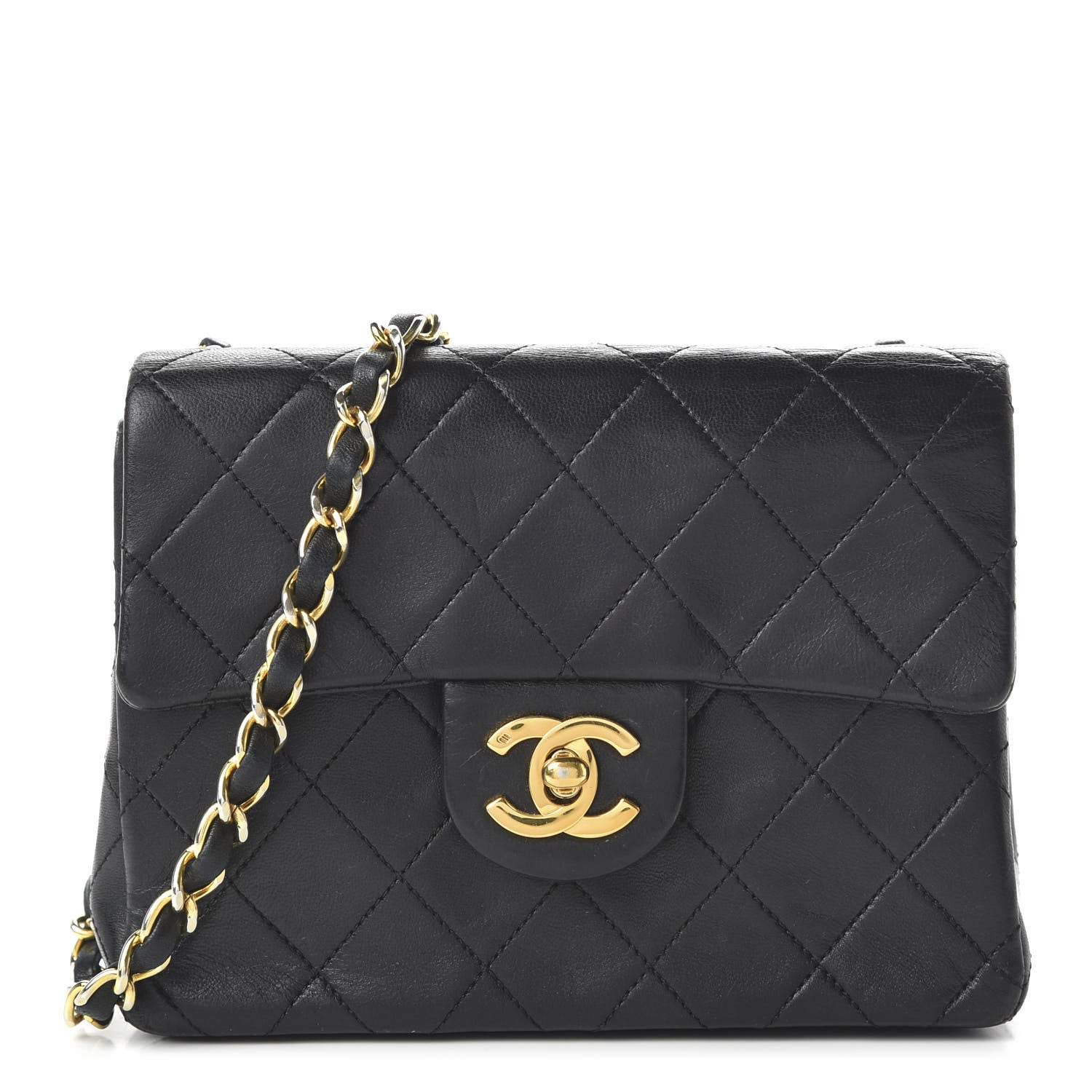 Chanel Lambskin Quilted Mini Square Flap Bag Black 1 of 10