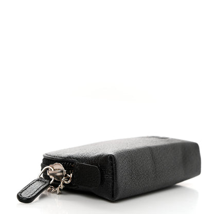 Chanel Calfskin Quilted CC Camellia Zip Around Coin Purse Black 4 of 8