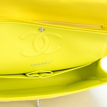 Chanel Patent Quilted Medium Double Flap Yellow 6 of 9