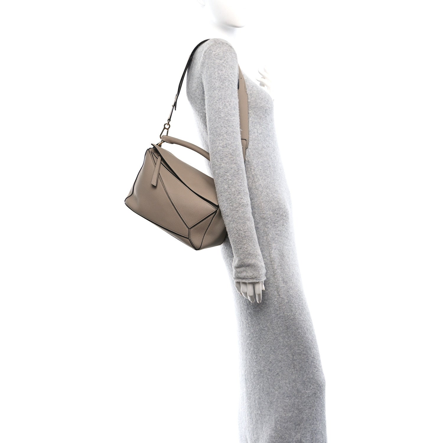 Loewe Grained Calfskin Medium Puzzle Bag Sand 2 of 10