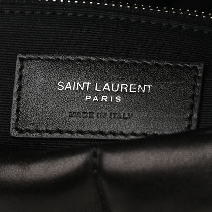 Saint Laurent Lambskin Quilted Medium Loulou Puffer Monogram Chain Satchel Black 7 of 10