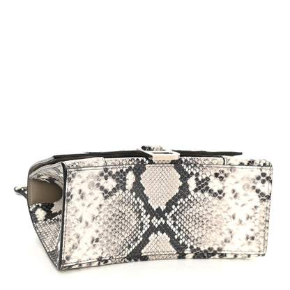 Balenciaga Calfskin Snake Effect Small Hourglass Top Handle Bag Black White 4 of 8
