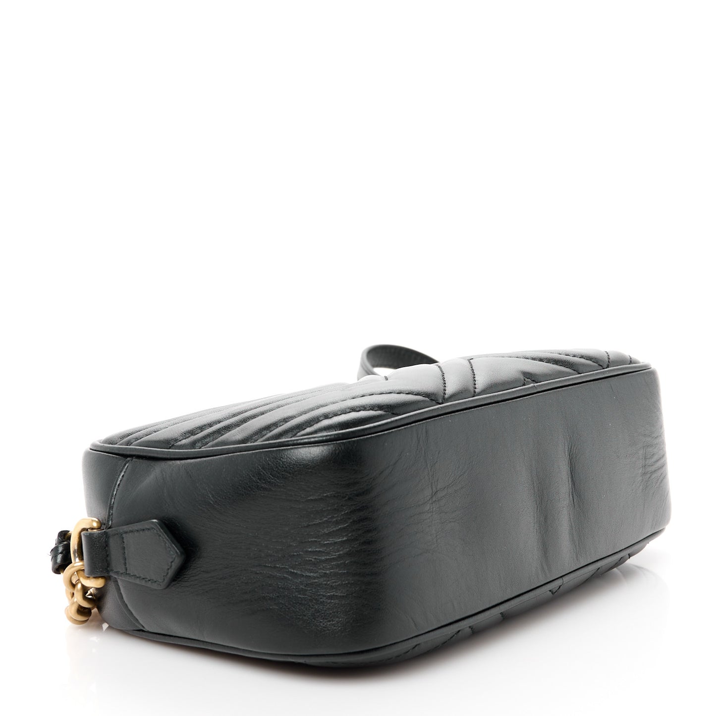 Calfskin Matelasse Small GG Marmont Chain Shoulder Bag Black