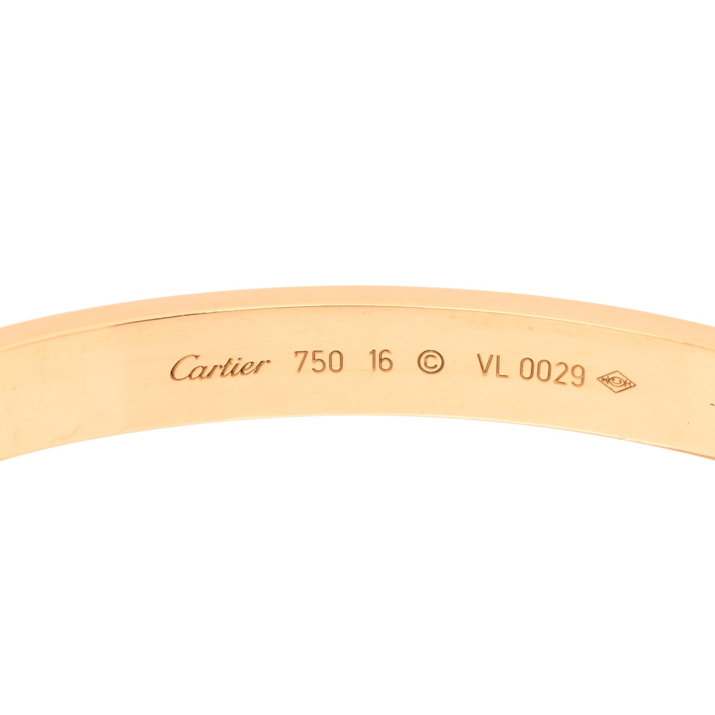18K Yellow Gold LOVE Bracelet 16