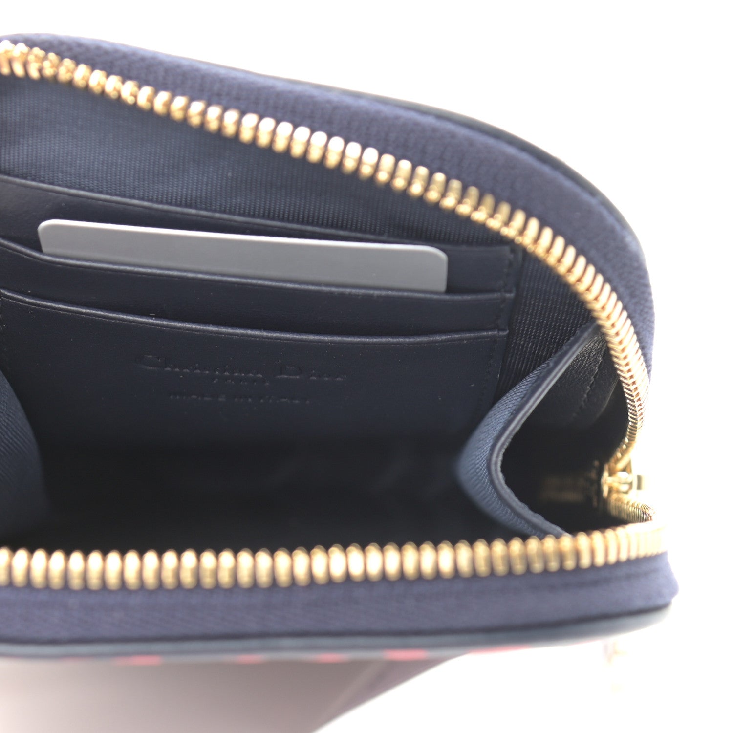 Christian Dior Calfskin I Love Paris Phone Holder Blue Red 5 of 10