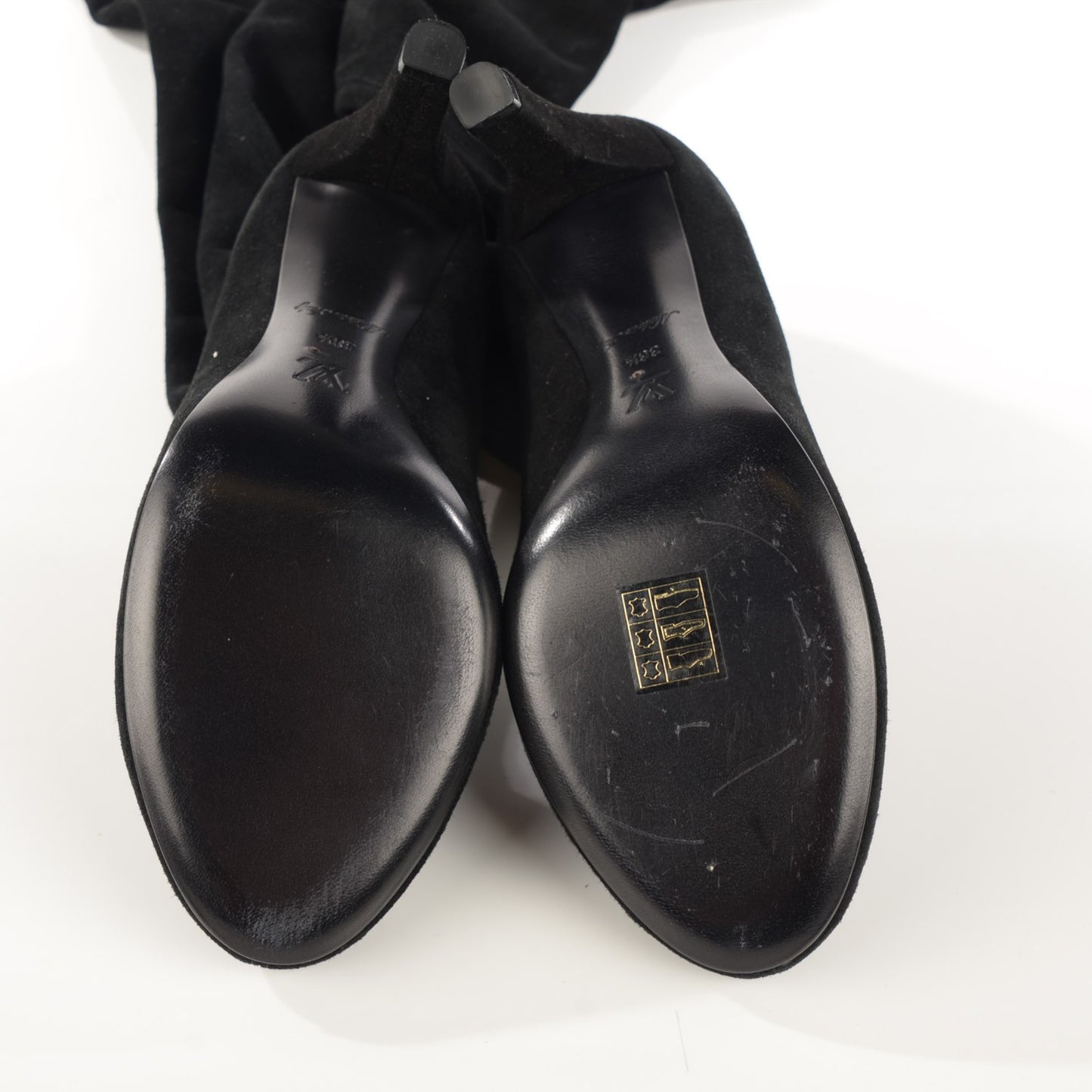 Suede Goatskin Alliance Thigh Boots 38.5 Black