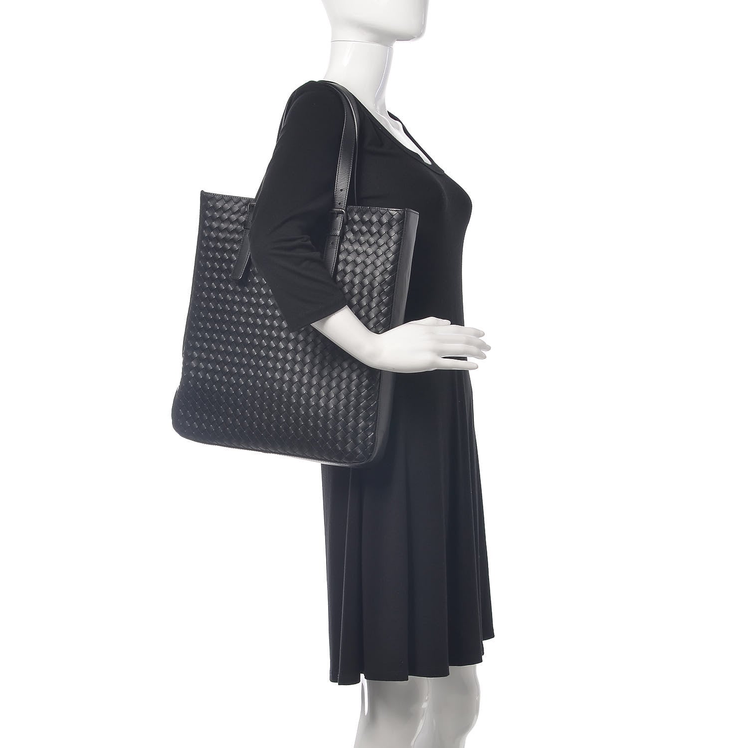 Bottega Veneta Nappa Intrecciato North West Tote Black 2 of 14