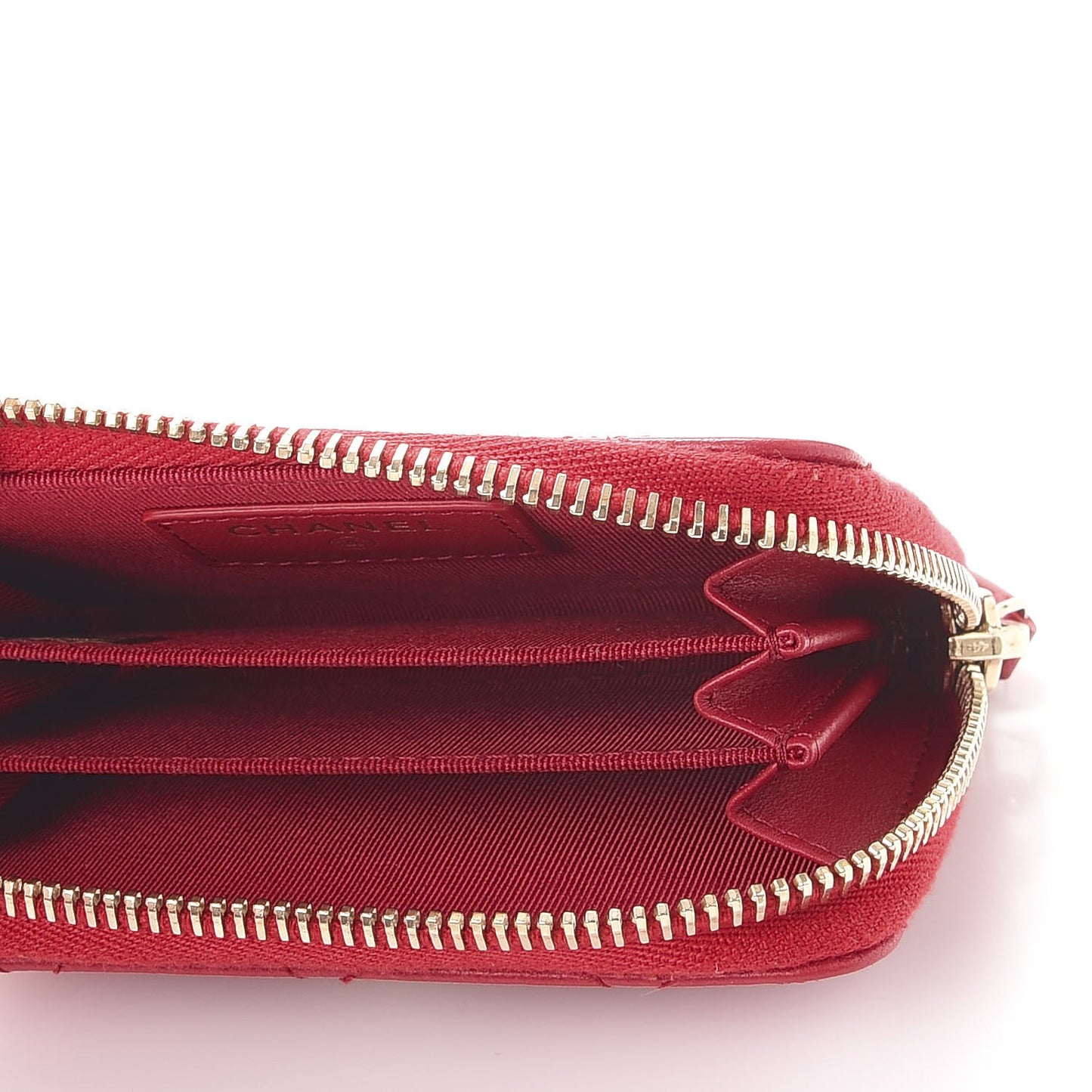 Lambskin Quilted Zip Around Coin Purse Wallet Fuchsia