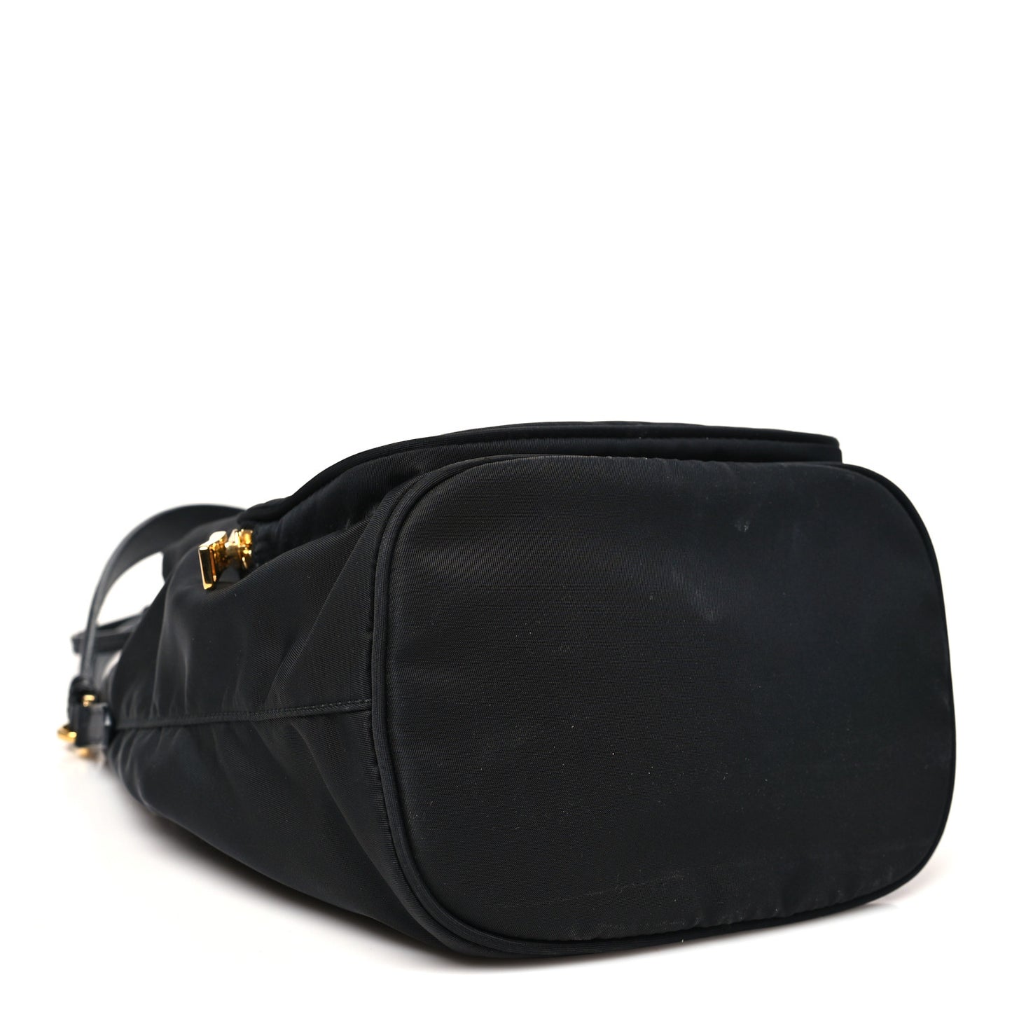 Saffiano Tessuto Nylon Mini Bucket Crossbody Bag Black