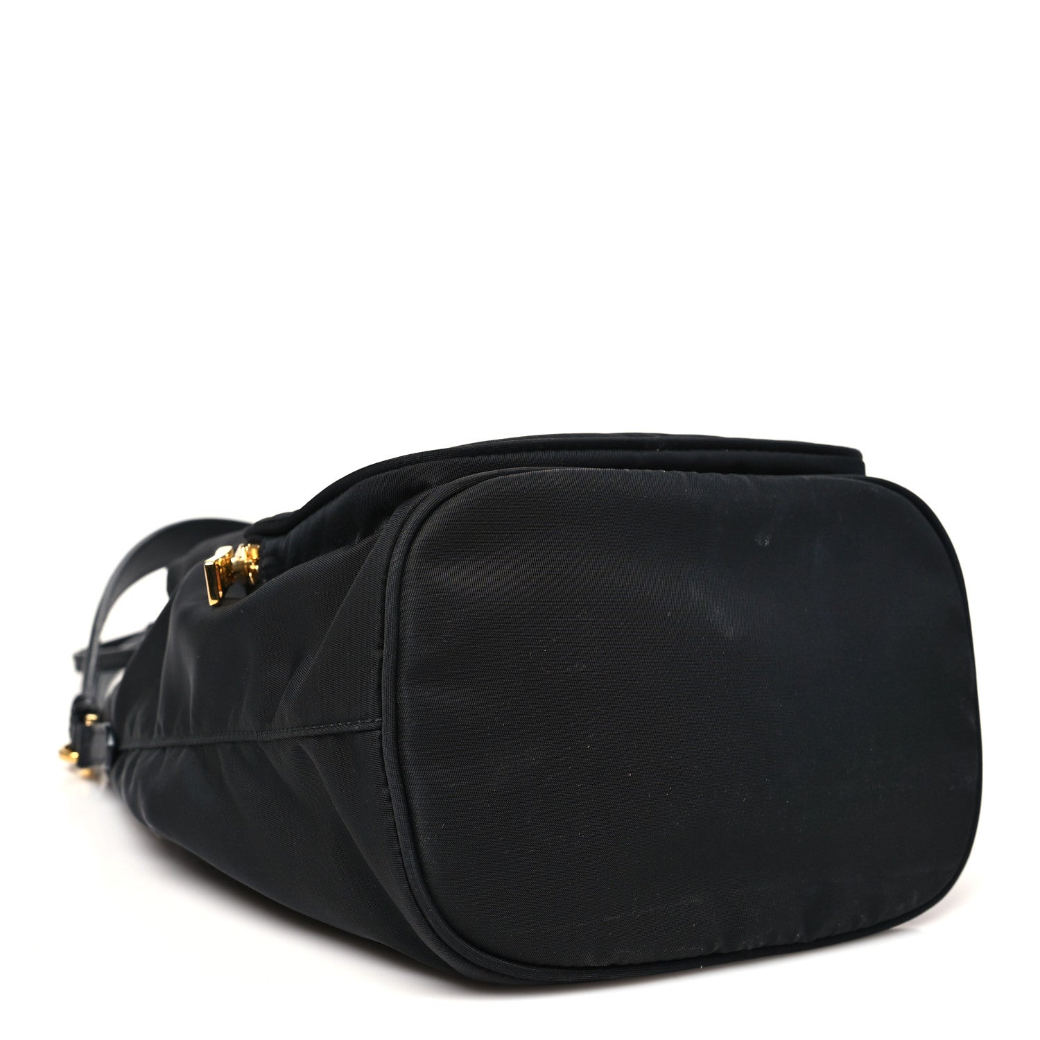 Prada Saffiano Tessuto Nylon Mini Bucket Crossbody Bag Black 4 of 10