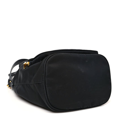 Prada Saffiano Tessuto Nylon Mini Bucket Crossbody Bag Black 4 of 10