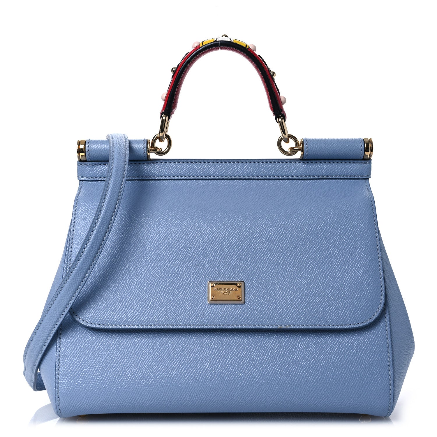 Dolce & Gabbana Dauphine Embroidered Small Miss Sicily Satchel Fiordaliso 1 of 14