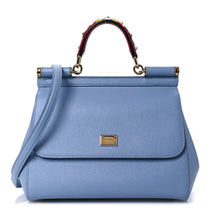 Dolce & Gabbana Dauphine Embroidered Small Miss Sicily Satchel Fiordaliso 1 of 14