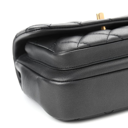 Chanel Calfskin Quilted Top Handle Flap Black 8 of 9