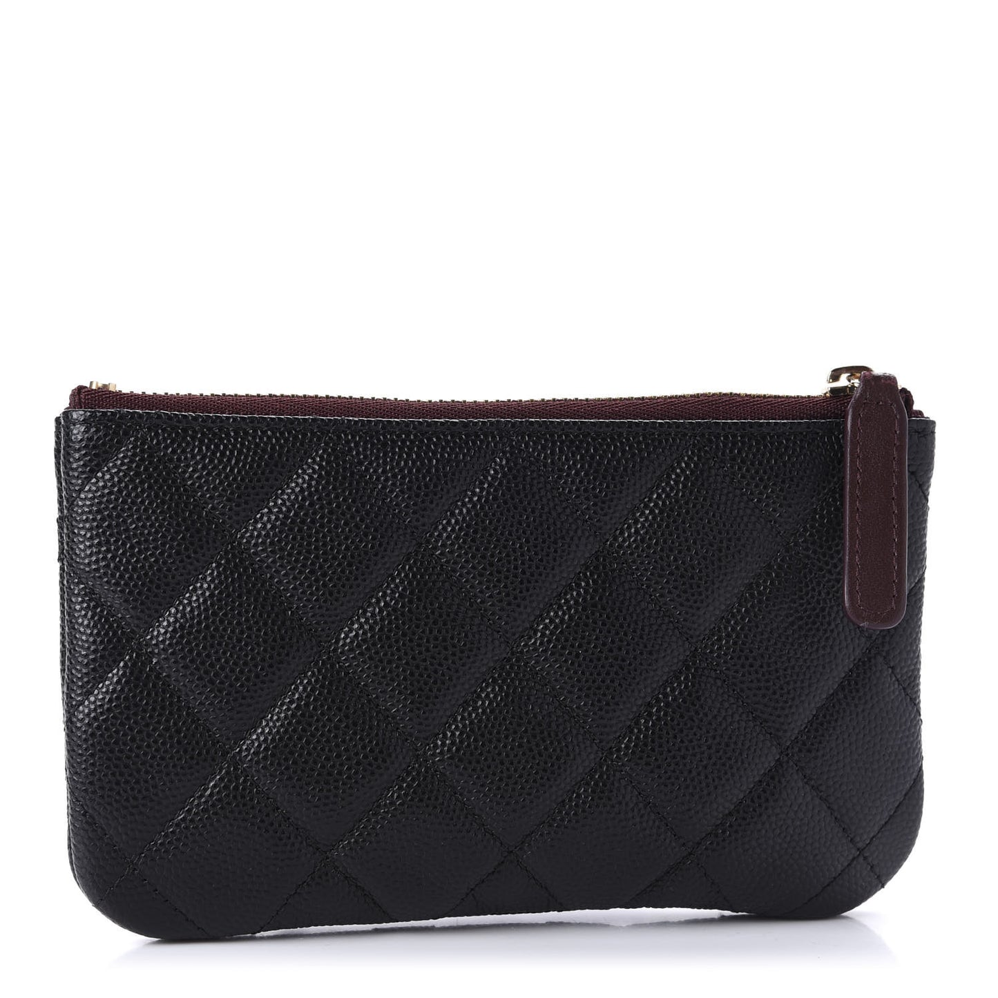 Caviar Quilted Small Cosmetic Case Black