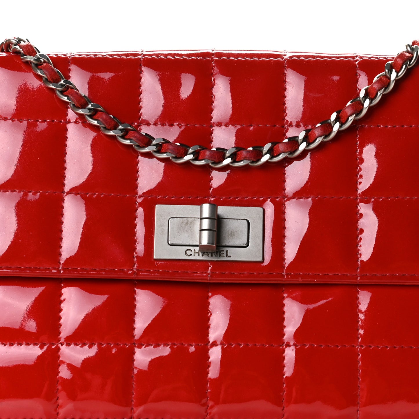 Patent Chocolate Bar Reissue Single Flap Red