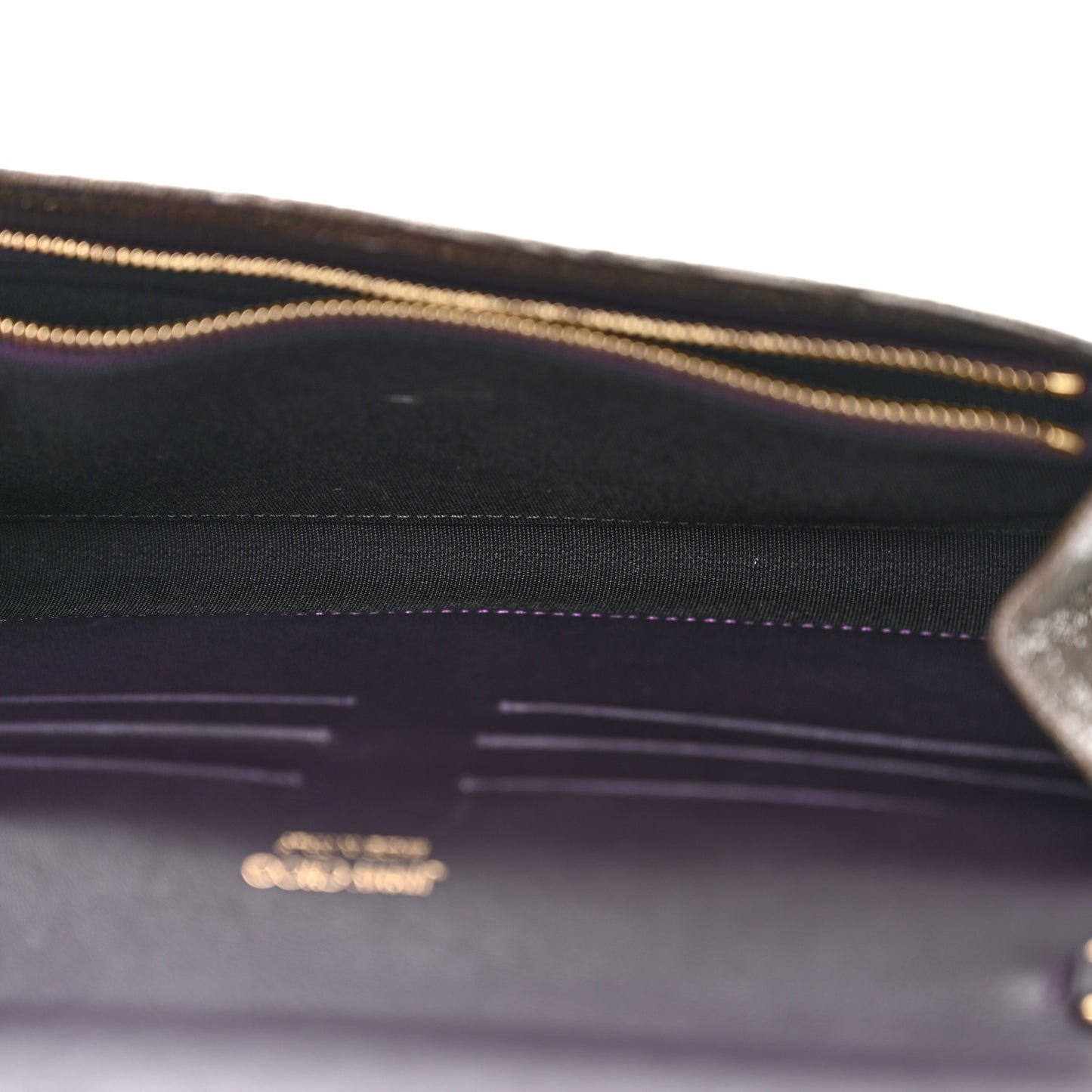 Holographic Calfskin Margot Clutch Gold Multicolor