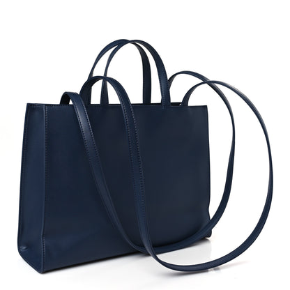 Telfar Vegan Leather Medium Shopping Bag Navy 3 of 8
