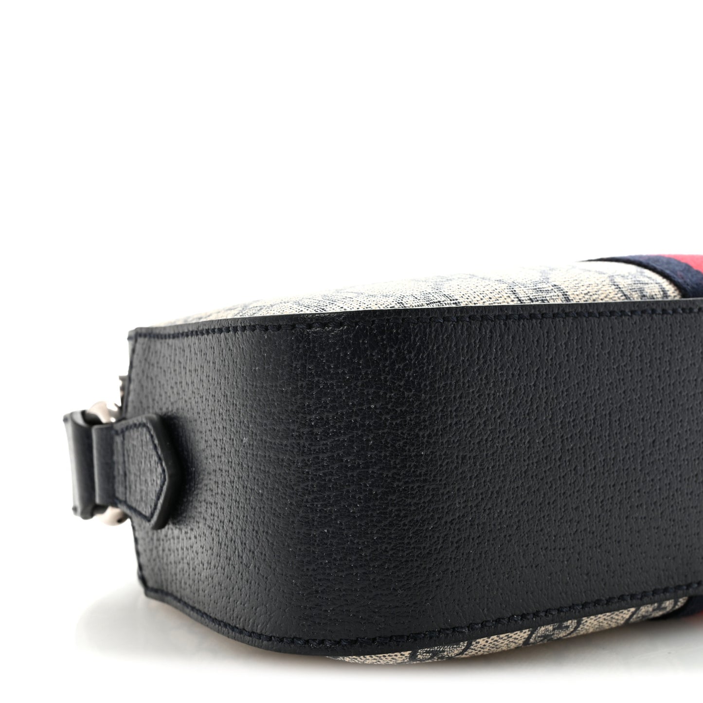 GG Supreme Monogram Textured Dollar Calfskin Web Small Ophidia Camera Bag Beige Blue