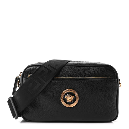 Versace Grained Calfskin La Medusa Camera Bag Black 1 of 9