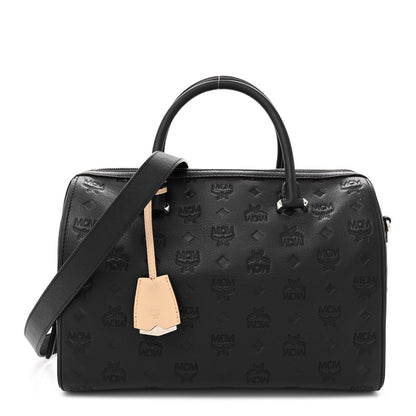 MCM Calfskin Ottomar Monogram Essential Boston Bag Black 1 of 12