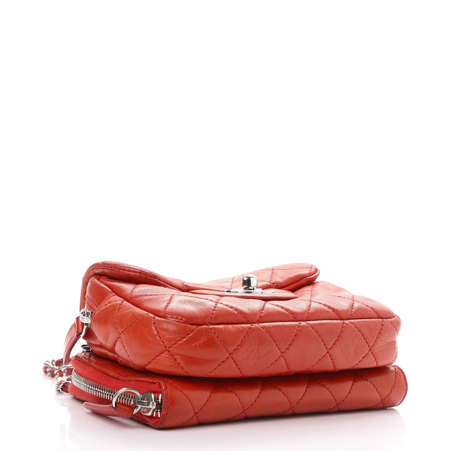 Lambskin Quilted New Mini Flap Red